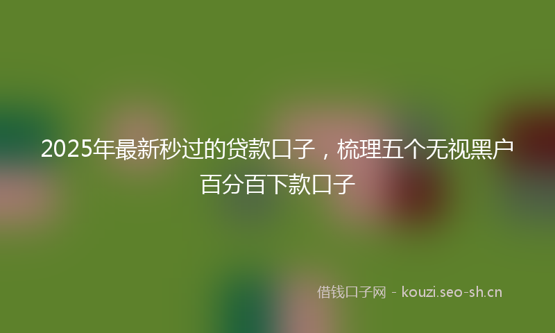 2025年最新秒过的贷款口子，梳理五个无视黑户百分百下款口子