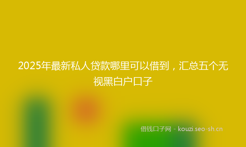 2025年最新私人贷款哪里可以借到，汇总五个无视黑白户口子