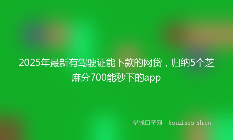 2025年最新有驾驶证能下款的网贷，归纳5个芝麻分700能秒下的app