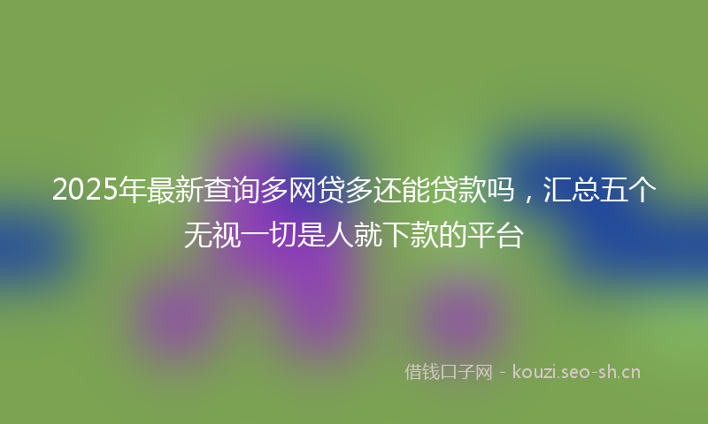 2025年最新查询多网贷多还能贷款吗，汇总五个无视一切是人就下款的平台