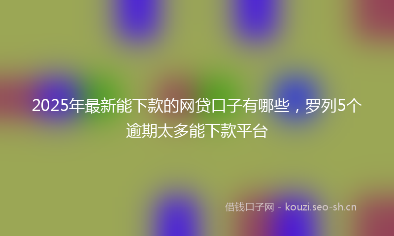 2025年最新能下款的网贷口子有哪些，罗列5个逾期太多能下款平台