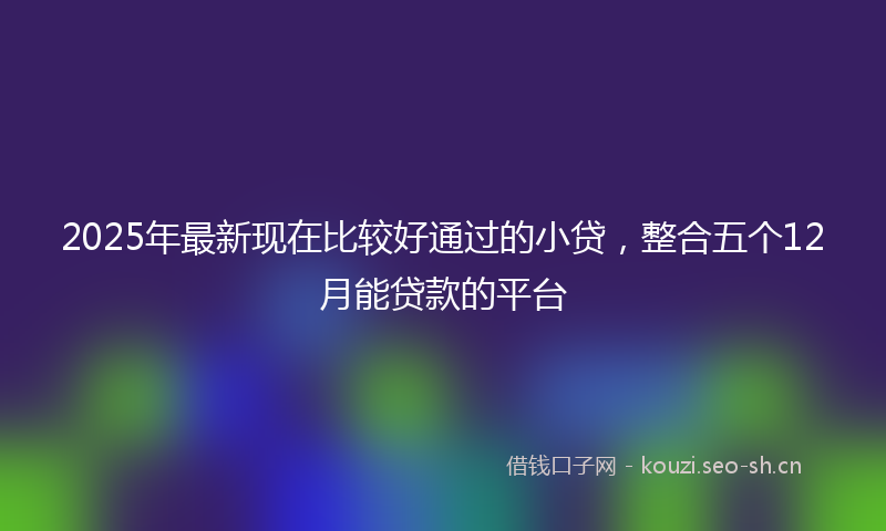 2025年最新现在比较好通过的小贷，整合五个12月能贷款的平台