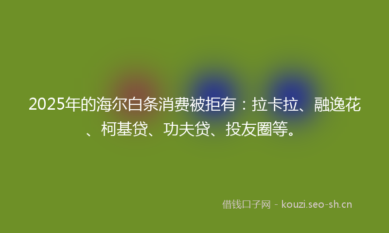 2025年的海尔白条消费被拒有：拉卡拉、融逸花、柯基贷、功夫贷、投友圈等。