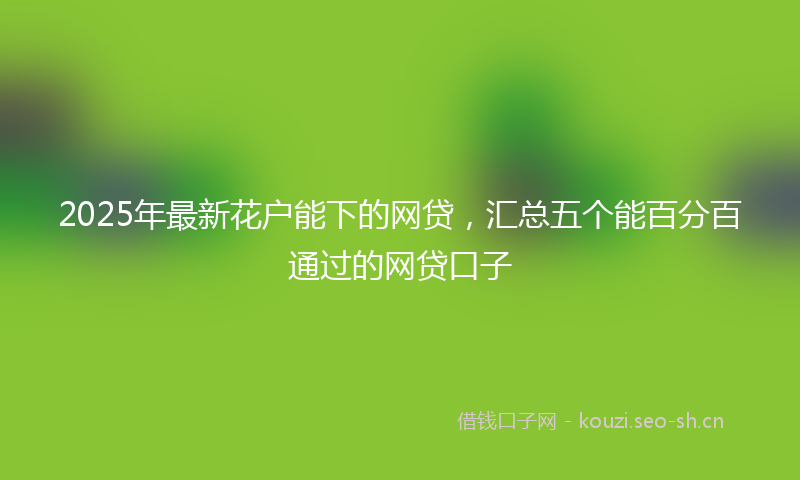 2025年最新花户能下的网贷，汇总五个能百分百通过的网贷口子