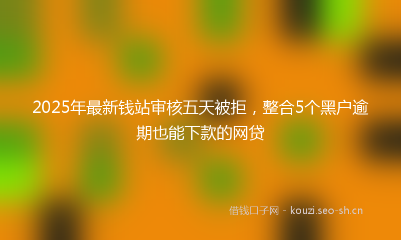 2025年最新钱站审核五天被拒，整合5个黑户逾期也能下款的网贷