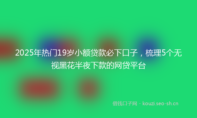 2025年热门19岁小额贷款必下口子，梳理5个无视黑花半夜下款的网贷平台