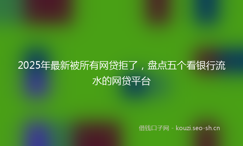 2025年最新被所有网贷拒了，盘点五个看银行流水的网贷平台