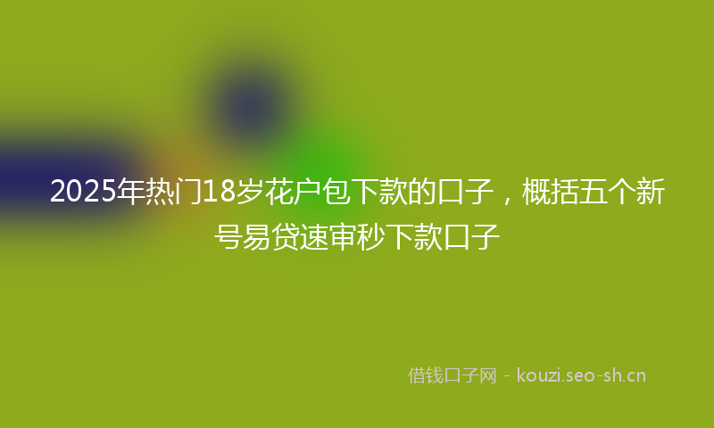 2025年热门18岁花户包下款的口子，概括五个新号易贷速审秒下款口子