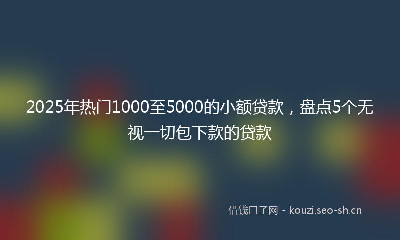 2025年热门1000至5000的小额贷款，盘点5个无视一切包下款的贷款
