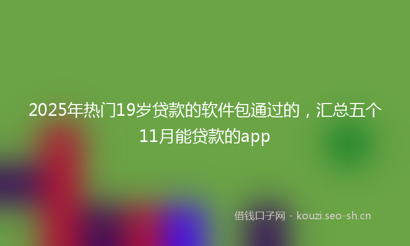 2025年热门19岁贷款的软件包通过的，汇总五个11月能贷款的app