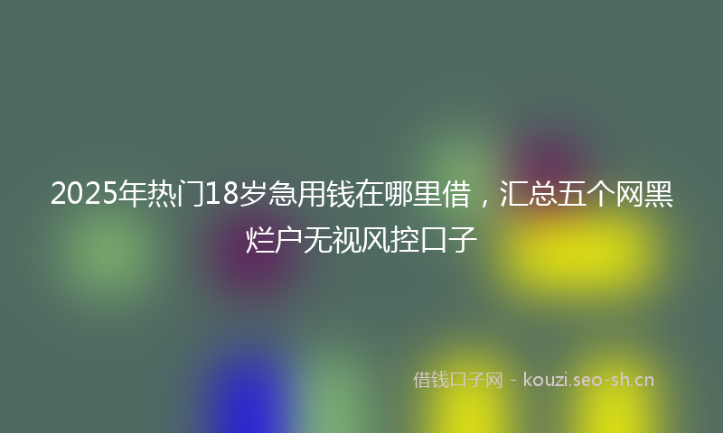 2025年热门18岁急用钱在哪里借，汇总五个网黑烂户无视风控口子