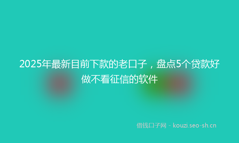 2025年最新目前下款的老口子，盘点5个贷款好做不看征信的软件