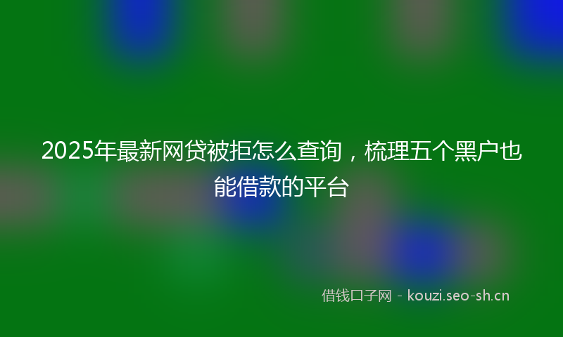 2025年最新网贷被拒怎么查询，梳理五个黑户也能借款的平台