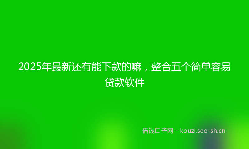 2025年最新还有能下款的嘛，整合五个简单容易贷款软件