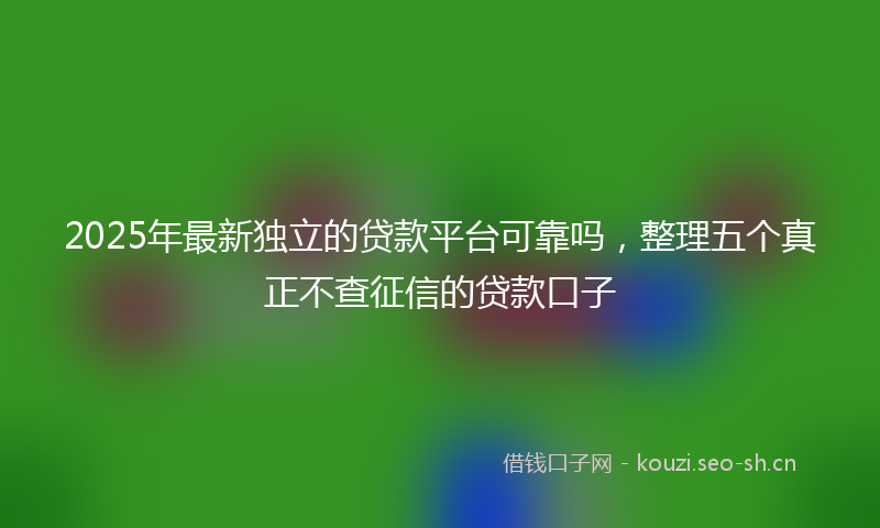2025年最新独立的贷款平台可靠吗，整理五个真正不查征信的贷款口子