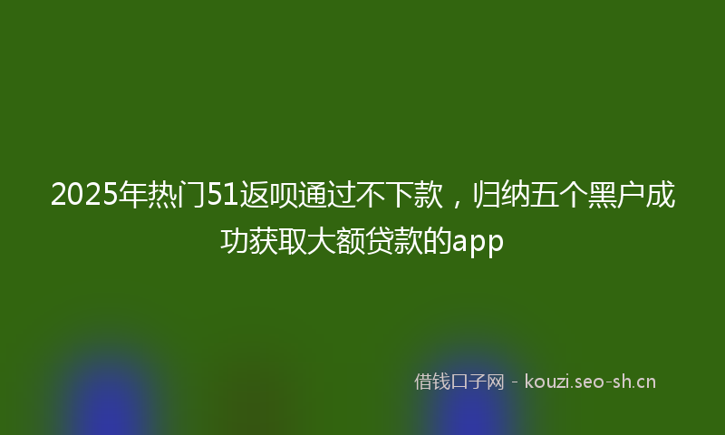 2025年热门51返呗通过不下款，归纳五个黑户成功获取大额贷款的app