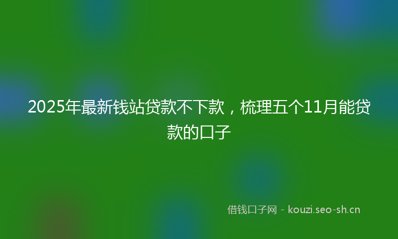 2025年最新钱站贷款不下款，梳理五个11月能贷款的口子