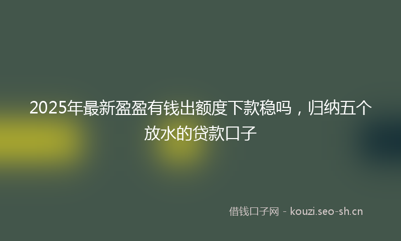 2025年最新盈盈有钱出额度下款稳吗，归纳五个放水的贷款口子