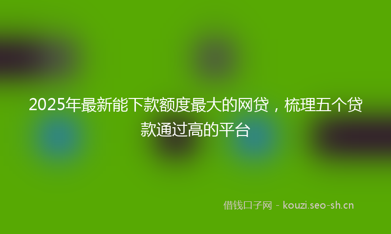 2025年最新能下款额度最大的网贷，梳理五个贷款通过高的平台