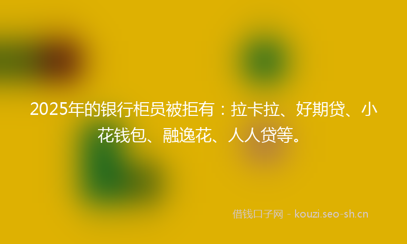 2025年的银行柜员被拒有：拉卡拉、好期贷、小花钱包、融逸花、人人贷等。
