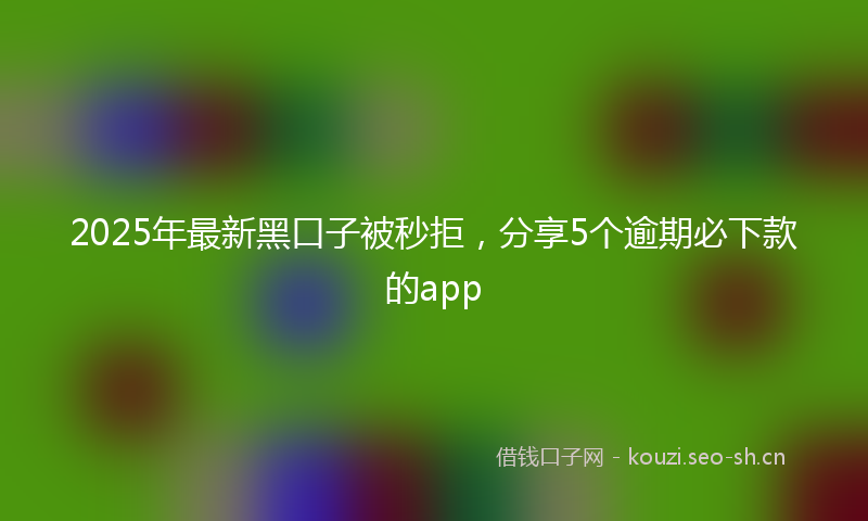 2025年最新黑口子被秒拒，分享5个逾期必下款的app