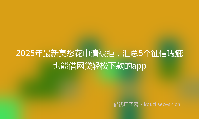 2025年最新莫愁花申请被拒，汇总5个征信瑕疵也能借网贷轻松下款的app