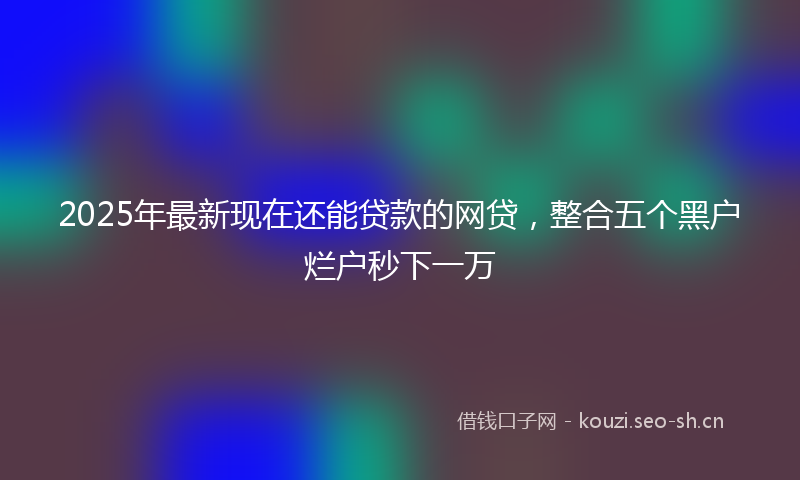 2025年最新现在还能贷款的网贷，整合五个黑户烂户秒下一万