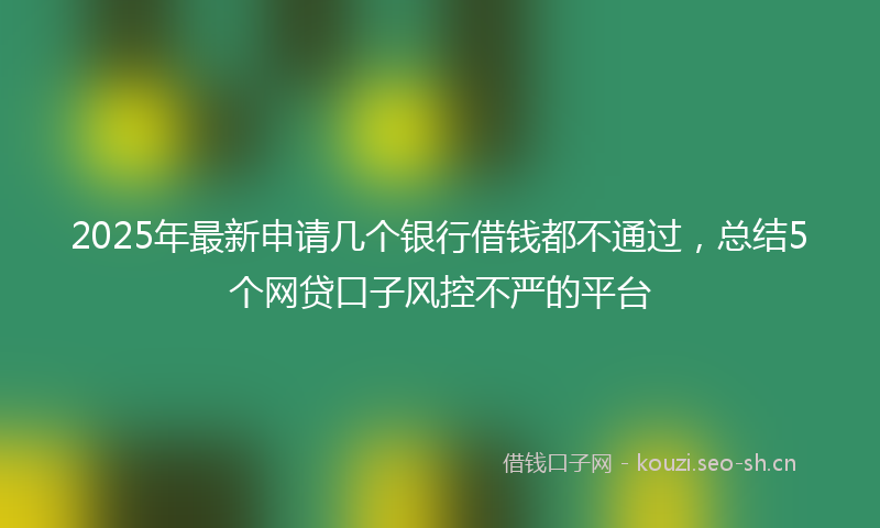 2025年最新申请几个银行借钱都不通过，总结5个网贷口子风控不严的平台