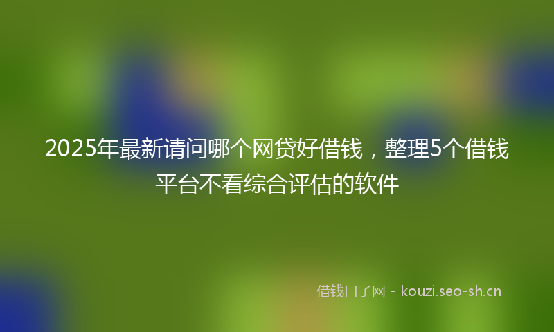 2025年最新请问哪个网贷好借钱，整理5个借钱平台不看综合评估的软件
