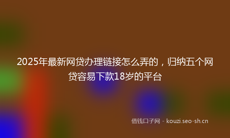 2025年最新网贷办理链接怎么弄的，归纳五个网贷容易下款18岁的平台