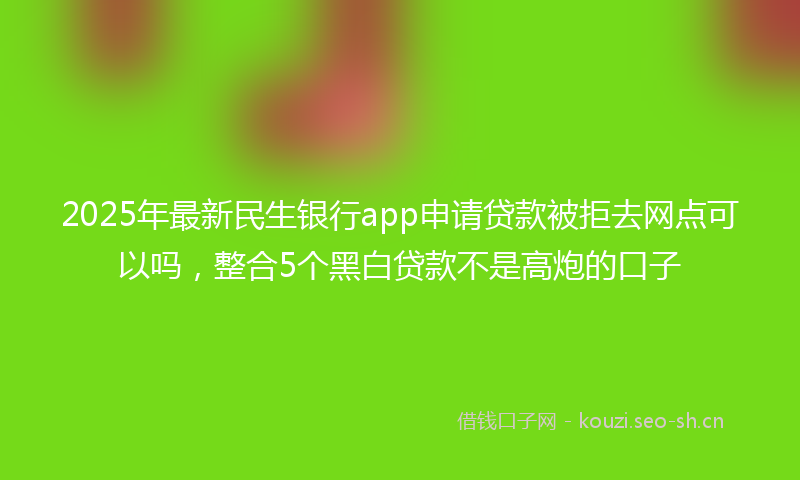 2025年最新民生银行app申请贷款被拒去网点可以吗，整合5个黑白贷款不是高炮的口子