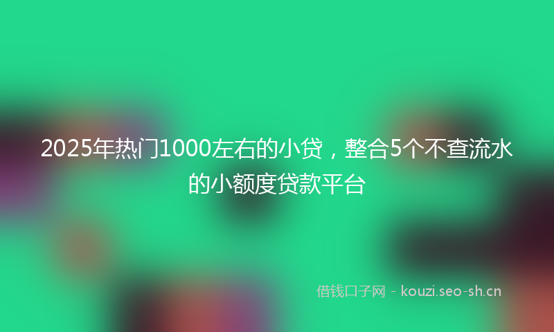 2025年热门1000左右的小贷，整合5个不查流水的小额度贷款平台