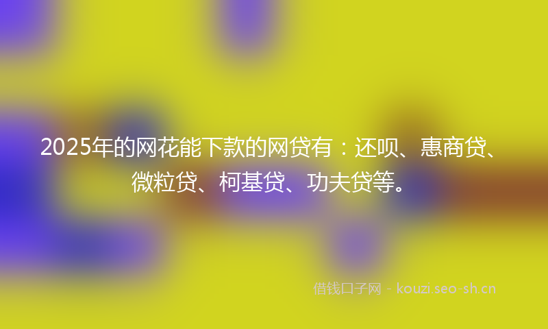 2025年的网花能下款的网贷有：还呗、惠商贷、微粒贷、柯基贷、功夫贷等。