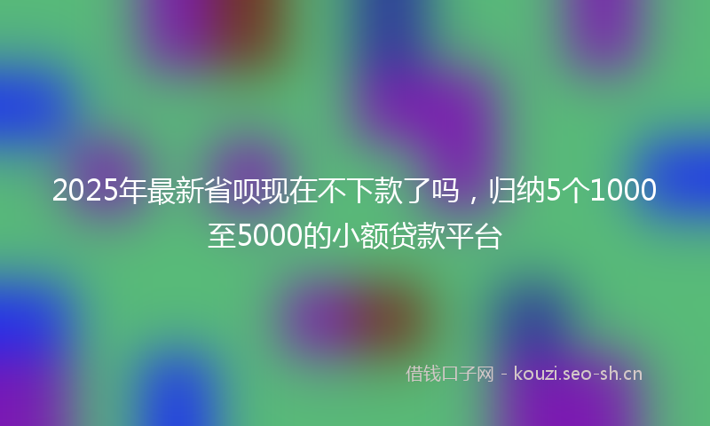 2025年最新省呗现在不下款了吗，归纳5个1000至5000的小额贷款平台