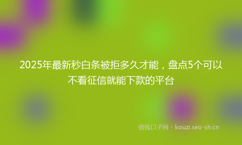 2025年最新秒白条被拒多久才能，盘点5个可以不看征信就能下款的平台