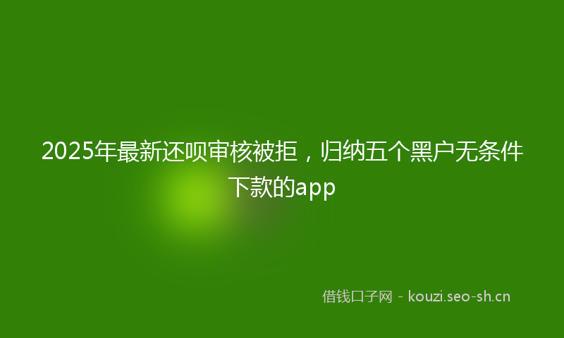 2025年最新还呗审核被拒，归纳五个黑户无条件下款的app