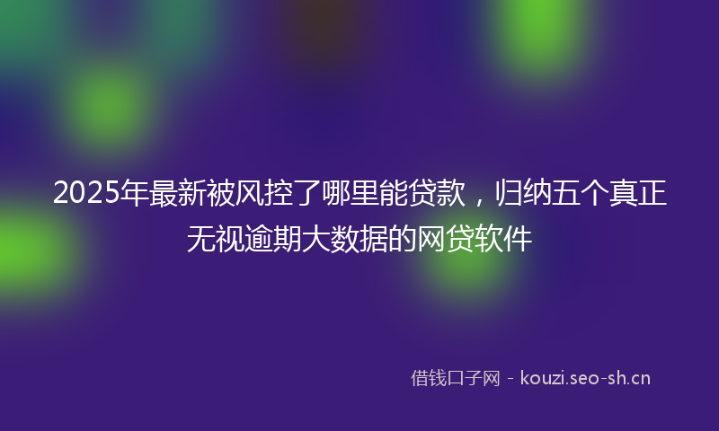 2025年最新被风控了哪里能贷款，归纳五个真正无视逾期大数据的网贷软件