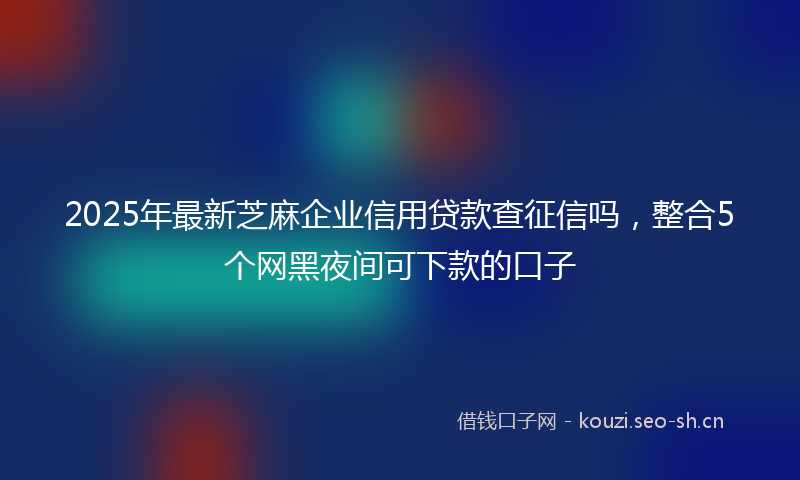 2025年最新芝麻企业信用贷款查征信吗，整合5个网黑夜间可下款的口子