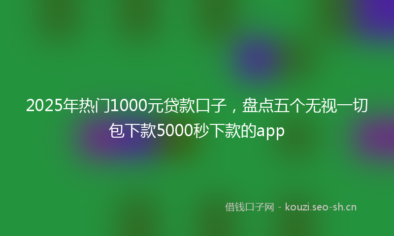 2025年热门1000元贷款口子，盘点五个无视一切包下款5000秒下款的app