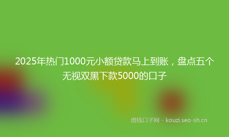 2025年热门1000元小额贷款马上到账，盘点五个无视双黑下款5000的口子