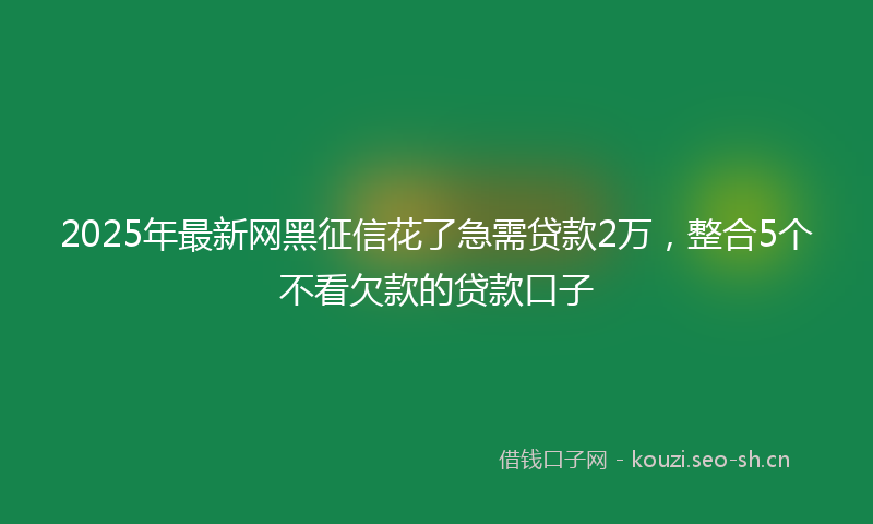 2025年最新网黑征信花了急需贷款2万，整合5个不看欠款的贷款口子