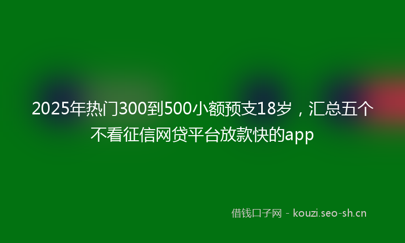 2025年热门300到500小额预支18岁，汇总五个不看征信网贷平台放款快的app