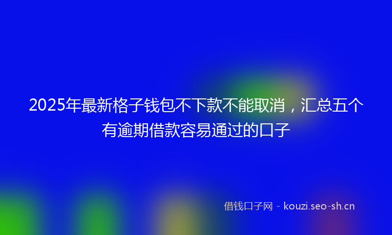 2025年最新格子钱包不下款不能取消，汇总五个有逾期借款容易通过的口子
