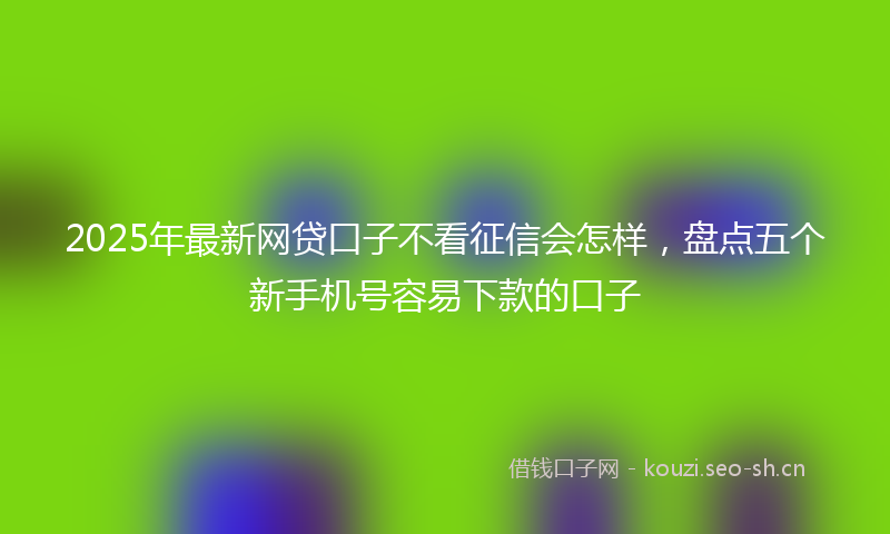 2025年最新网贷口子不看征信会怎样，盘点五个新手机号容易下款的口子