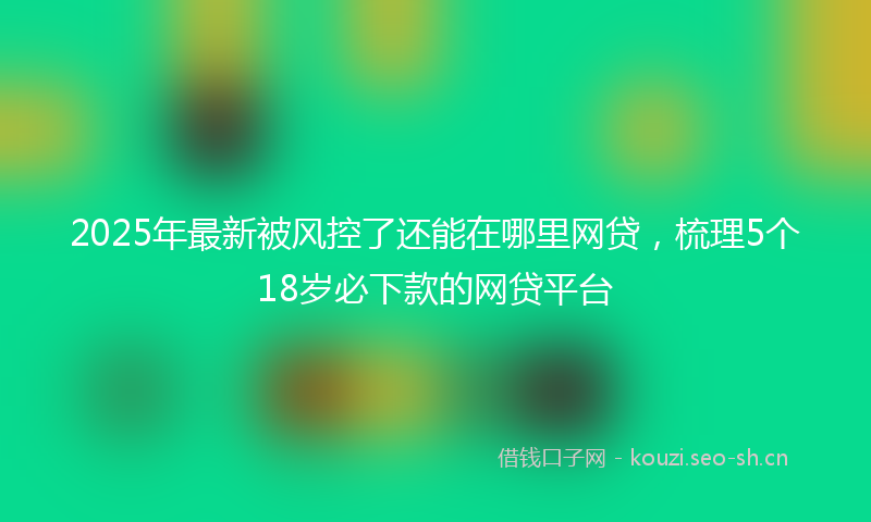 2025年最新被风控了还能在哪里网贷，梳理5个18岁必下款的网贷平台
