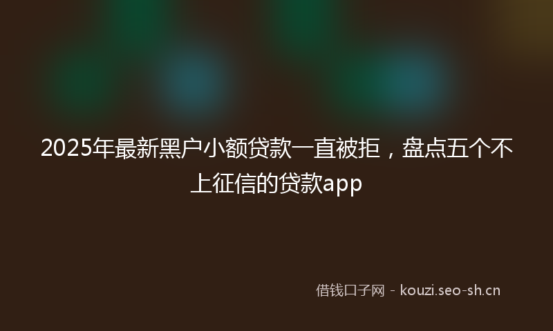 2025年最新黑户小额贷款一直被拒，盘点五个不上征信的贷款app