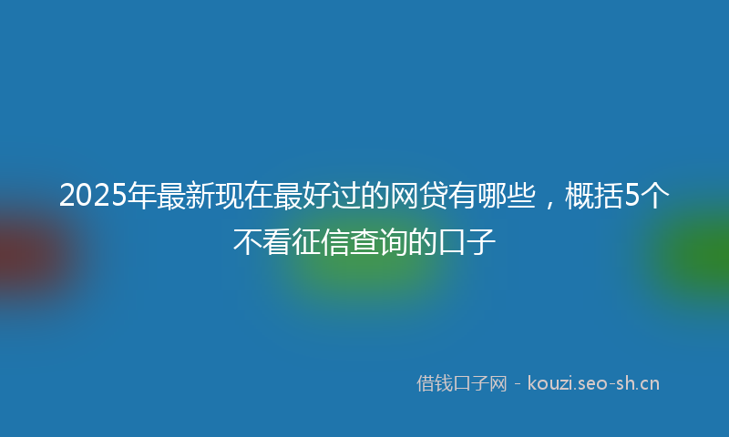 2025年最新现在最好过的网贷有哪些，概括5个不看征信查询的口子