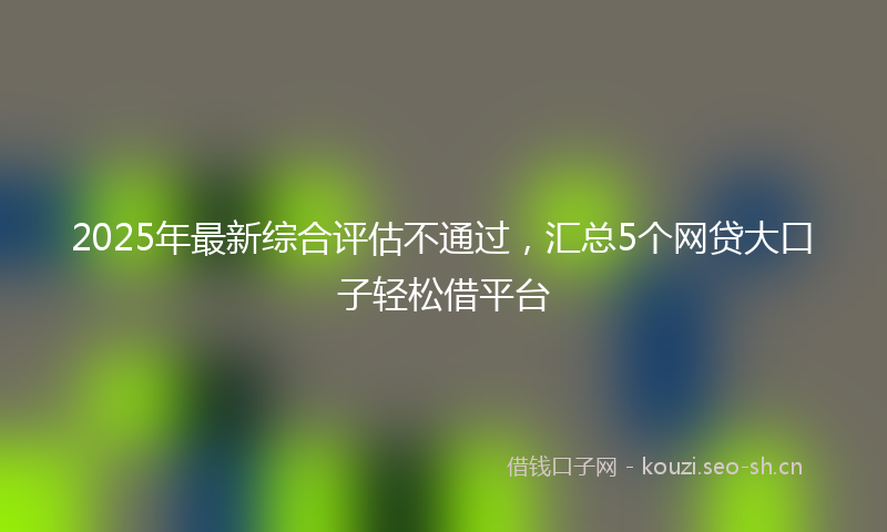 2025年最新综合评估不通过，汇总5个网贷大口子轻松借平台