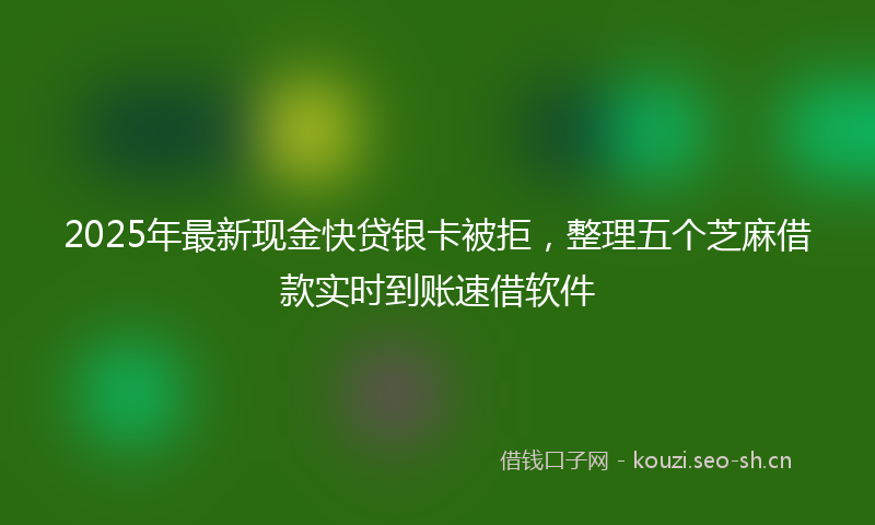 2025年最新现金快贷银卡被拒，整理五个芝麻借款实时到账速借软件