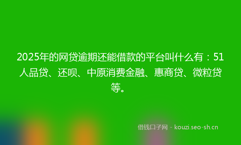 2025年的网贷逾期还能借款的平台叫什么有：51人品贷、还呗、中原消费金融、惠商贷、微粒贷等。